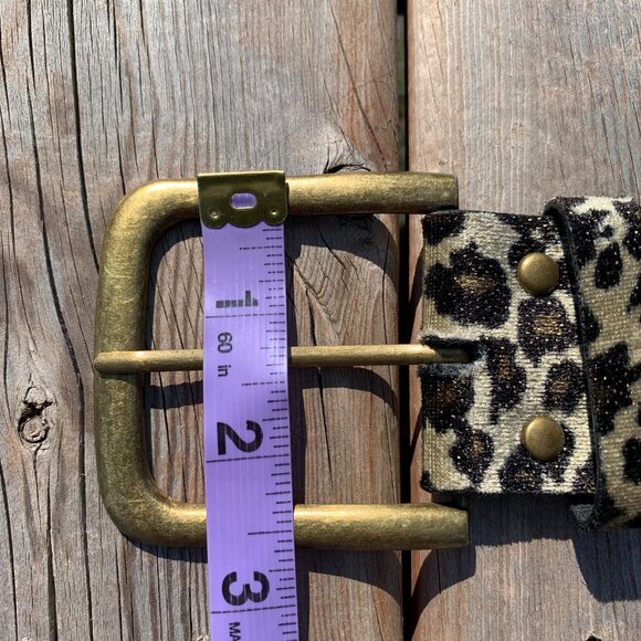 Vintage Leopard Print Belt with Gold Accents - Picture 12 of 13